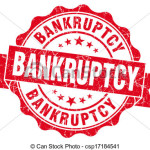 Bankruptcy red grunge vintage seal